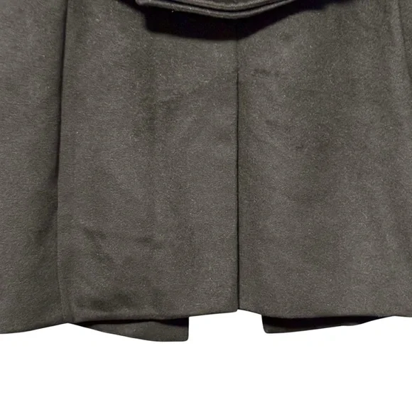 MAX MARA 100% Virgin Wool Made In Italy Double Breasted Black Pea Coat Size 2 - Picture 9 of 14